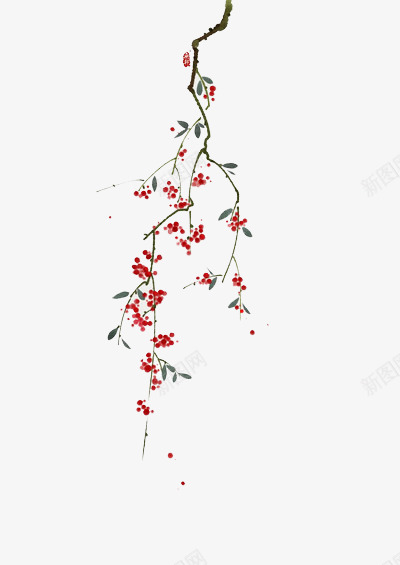 上部贴边梅花png免抠素材_新图网 https://ixintu.com 梅花 植物 水彩 素材 贴边