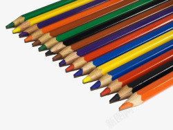 五颜六色排列的铅笔高清图片