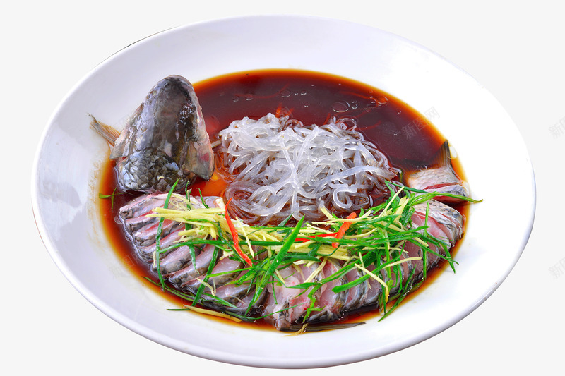 卡通手绘食物清蒸鱼png免抠素材_新图网 https://ixintu.com 创意 卡通手绘 排忧解难 水彩 海鲜 清蒸鱼 灵感 白色盘子 粉条 美味 食物 鱼