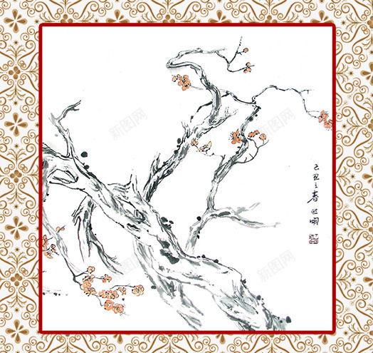 梅花背景psd免抠素材_新图网 https://ixintu.com 姊呰姳 姘村 绾硅矾 鍥界敾