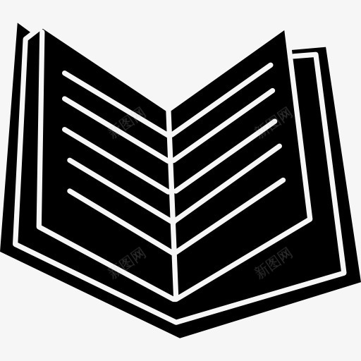 翻开书页的书黑图标png_新图网 https://ixintu.com 工具 打开 教育 本 网页 阅读 黑色