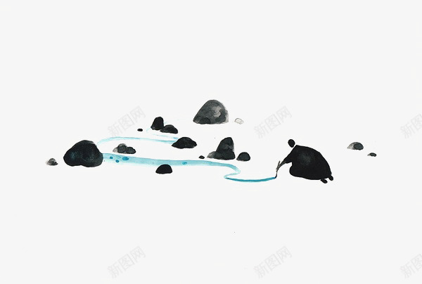 水流png免抠素材_新图网 https://ixintu.com 液体 石头 黑色