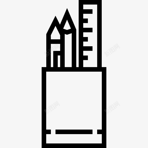 铅笔盒图标png_新图网 https://ixintu.com 写作 办公用品 学校材料 教育 文具盒