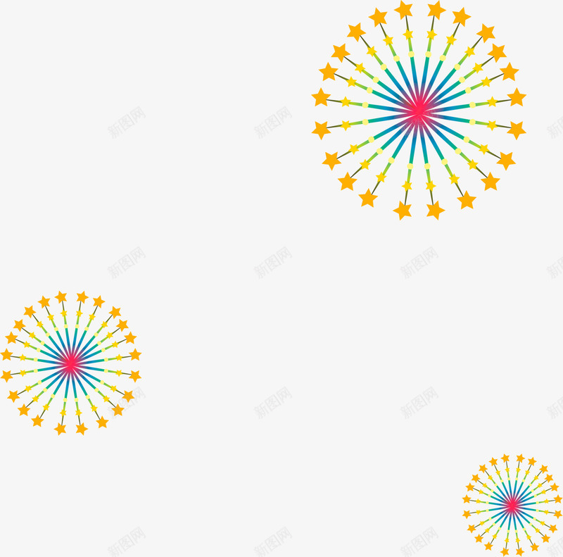 卡通烟花绽放png免抠素材_新图网 https://ixintu.com 卡通 手绘 烟花 绽放