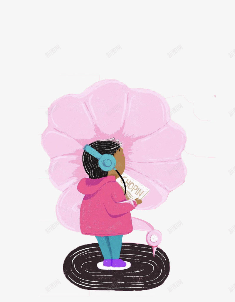 听音乐的小孩儿png免抠素材_新图网 https://ixintu.com 仰望 听音乐 小孩 抬头