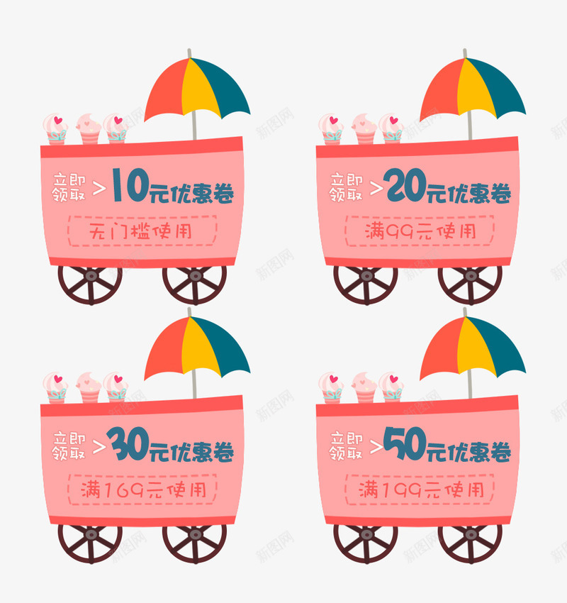 卡通手绘粉红色小车优惠券png_新图网 https://ixintu.com 优惠券 促销标签 卡通手绘 小车优惠券 粉红优惠券