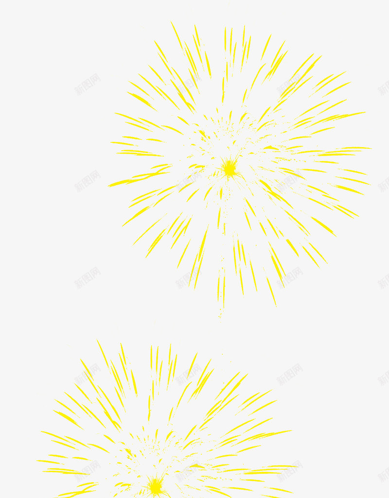 黄色卡通放射烟花png免抠素材_新图网 https://ixintu.com 卡通 放射 烟花 黄色