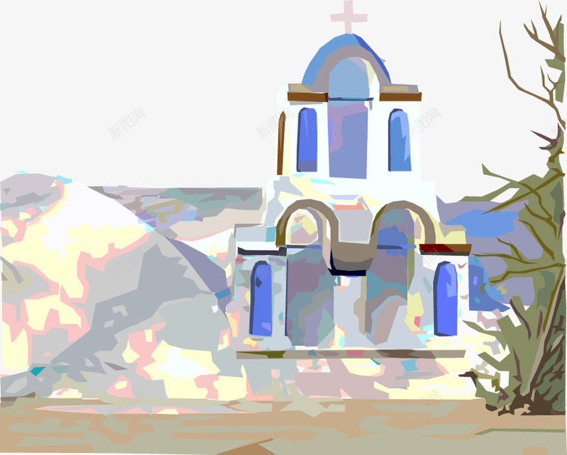 创意欧洲小镇建筑png免抠素材_新图网 https://ixintu.com 创意手绘 卡通装饰 小镇建筑物 欧洲小镇 欧洲建筑