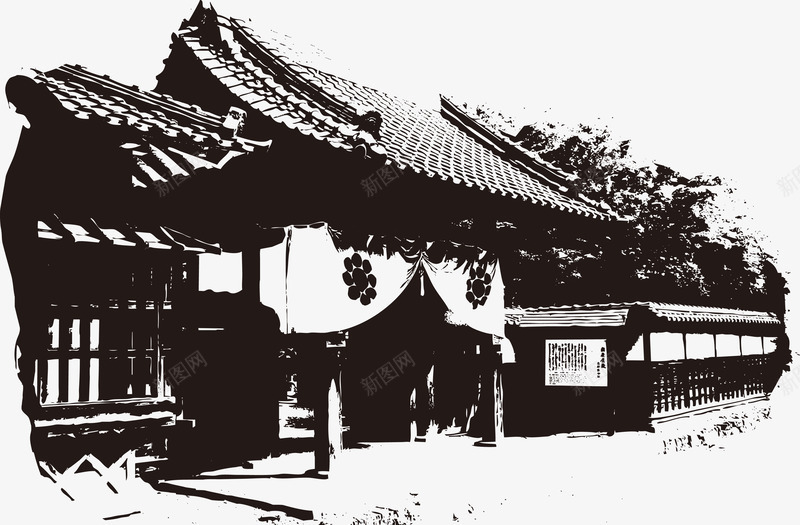 日本png免抠素材_新图网 https://ixintu.com 卡通 城堡 建筑物 日本 日本古城 日本建筑