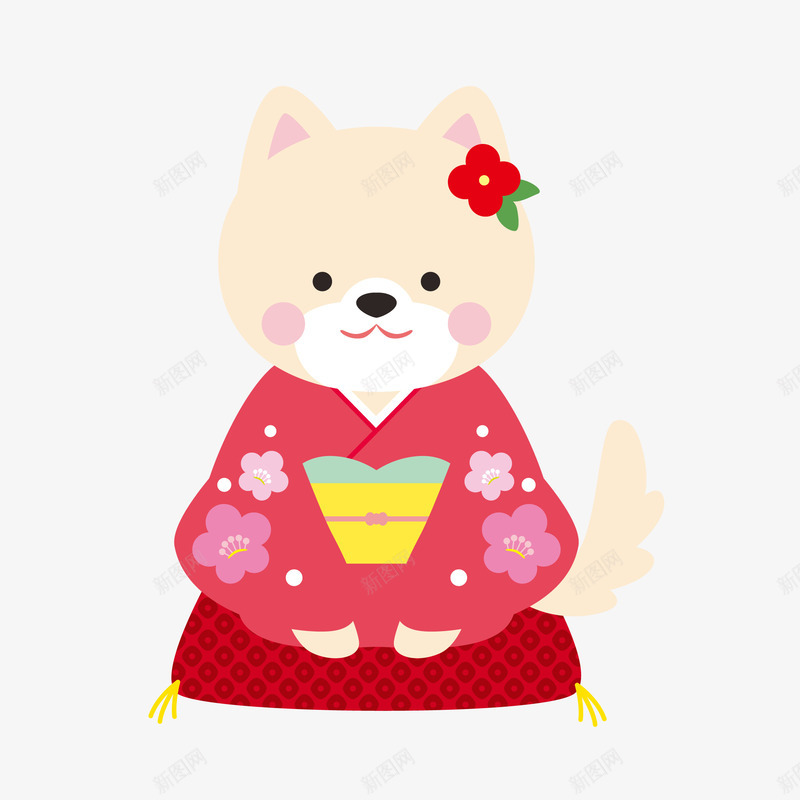 可爱日本和服造型财犬标免矢量图图标eps_新图网 https://ixintu.com 免抠图PNG 可爱 可爱日本和服造型财犬矢量图标免抠图免费下载 和服 图标 日本 财犬 造型 矢量图