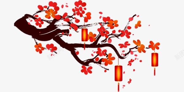 吉祥红包梅花psd免抠素材_新图网 https://ixintu.com 吉祥 梅花 祝福 红包 红色