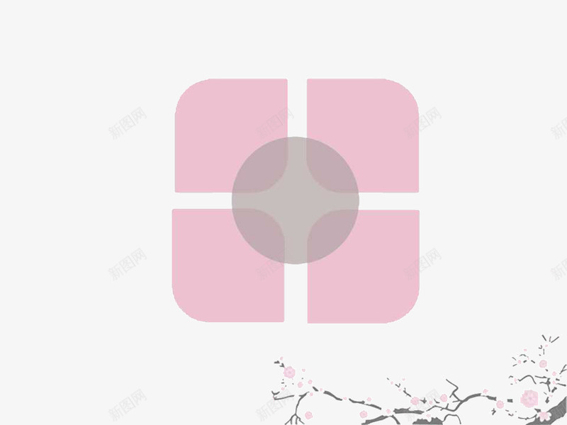粉色梅花PPT模板png免抠素材_新图网 https://ixintu.com PPT文本框 PPT模板 PPT背景 梅花 粉色