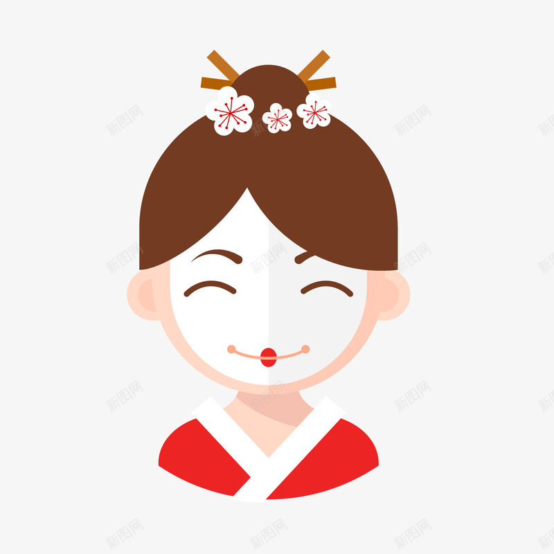 日本女孩头像png免抠素材_新图网 https://ixintu.com 卡通人物 卡通女孩 女孩头像 日本女孩