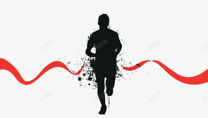 黑色男性运动跑步人物psd免抠素材_新图网 https://ixintu.com 快跑 抽象人物 竞技 跑步 运动员