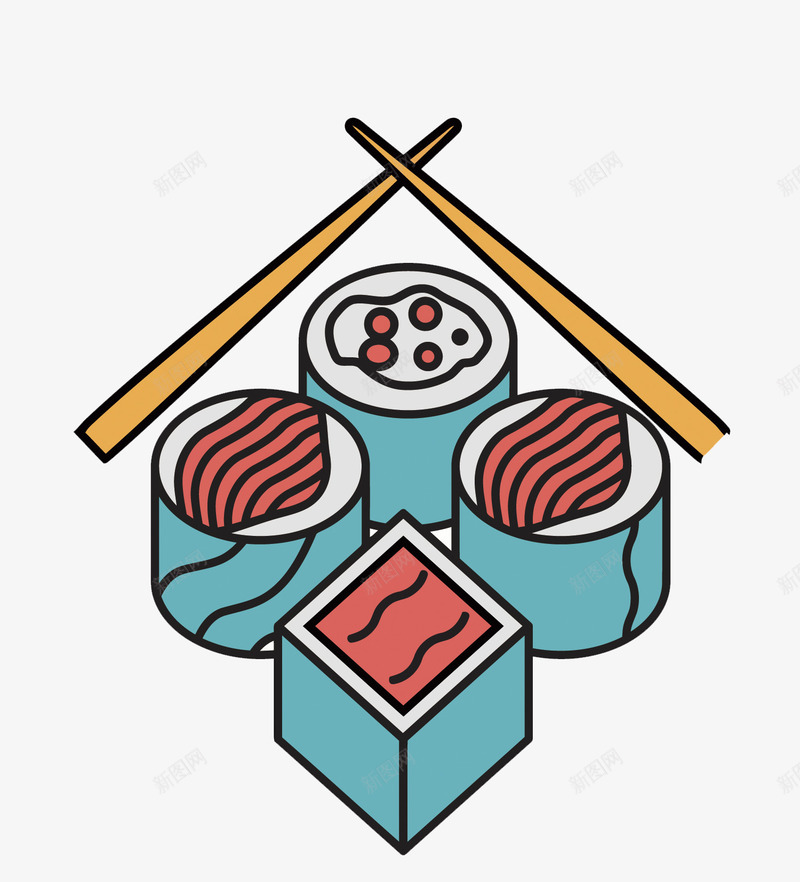 日本料理寿司png免抠素材_新图网 https://ixintu.com 卡通 寿司 寿司PNG矢量图 寿司免扣PNG图 手绘 日料 矢量寿司 筷子