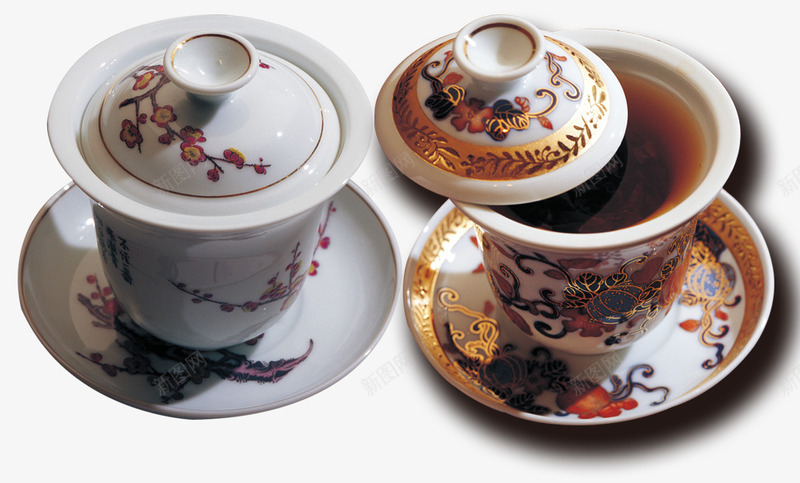 中国风茶杯psd免抠素材_新图网 https://ixintu.com 中国风 产品实物 梅花装饰 茶杯