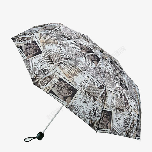 旧报纸雨伞psd免抠素材_新图网 https://ixintu.com 做旧 意象 抽象 旧报纸