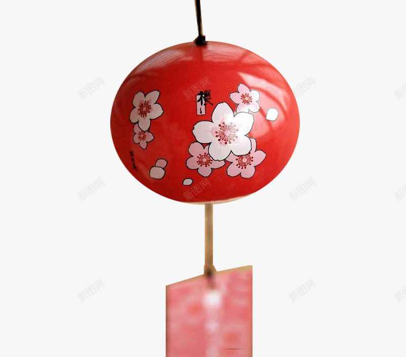 红色可爱陶瓷日本风铃png免抠素材_新图网 https://ixintu.com 免扣 可爱 日本风铃 素材 红色 陶瓷