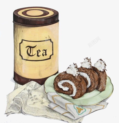 甜品png免抠素材_新图网 https://ixintu.com tea 彩铅画 欧洲风 盘子 装饰 陶瓷