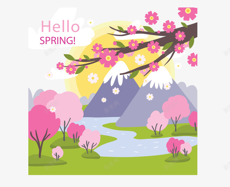 你好春天粉红树枝png免抠素材_新图网 https://ixintu.com hellospring 你好春天 春天 树枝 矢量png 粉红数值
