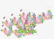 粉红色花卉蝴蝶png免抠素材_新图网 https://ixintu.com 粉红色 花卉 蝴蝶