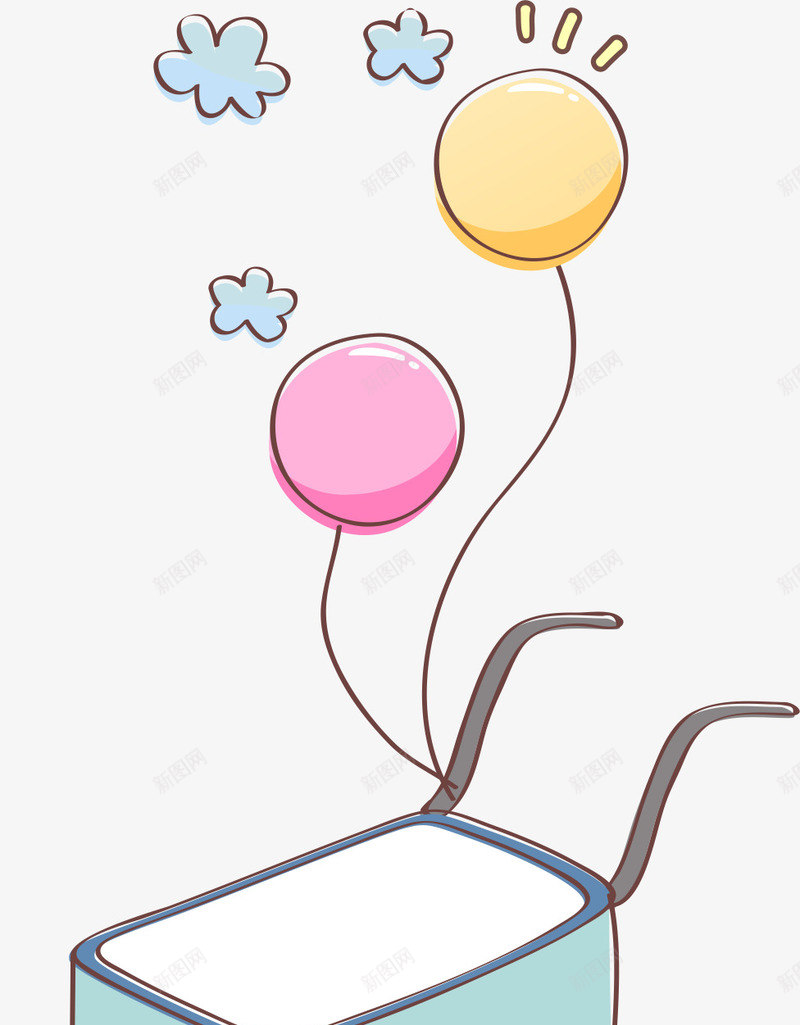 卡通气球推出png免抠素材_新图网 https://ixintu.com AI 儿童 卡通 可爱 工具 彩色 手绘 推出 气球 玩具 线条