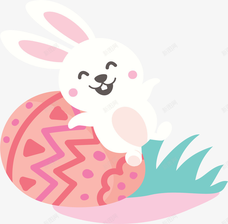 粉色彩蛋可爱兔子矢量图ai免抠素材_新图网 https://ixintu.com 可爱兔子 复活节 复活节兔子 复活节彩蛋 矢量png 粉色彩蛋 矢量图