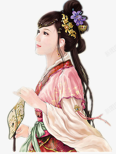 粉红色金色头饰女子png免抠素材_新图网 https://ixintu.com 头饰 女子 粉红色 金色