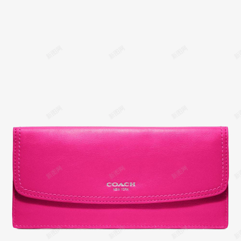 coach女士长款钱包png免抠素材_新图网 https://ixintu.com 产品实物 女士钱包 粉红色 翻盖 钱包 长款设计