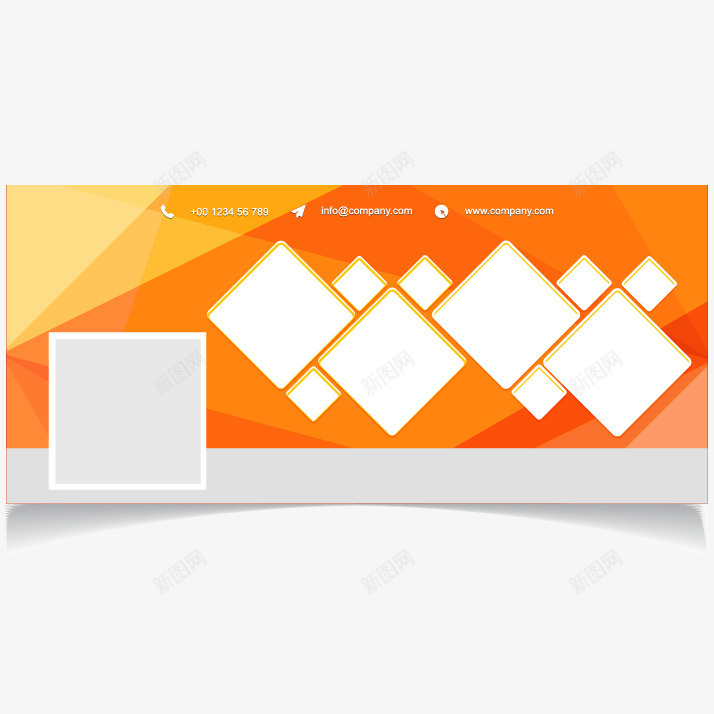 个人网站bannerpng免抠素材_新图网 https://ixintu.com 方形拼图 橘色banner 网上首页