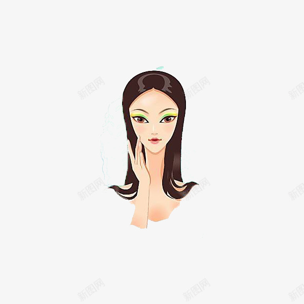 摸脸的气质美女png免抠素材_新图网 https://ixintu.com 大方 手绘 摸脸 气质 漂亮 端庄 美丽 美女 美女摸脸