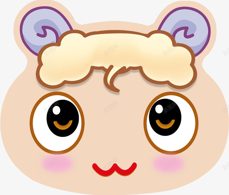 卡通羊头psd免抠素材_新图网 https://ixintu.com 300DPI PSD分层素材 卡通羊头 卡通羊头免费下载 源文件 白色 车贴