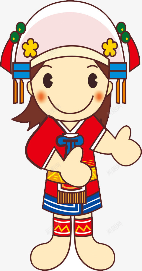 卡通人物png免抠素材_新图网 https://ixintu.com 动漫卡通人物欢迎手势 卡通 欢迎手势 苗族服务