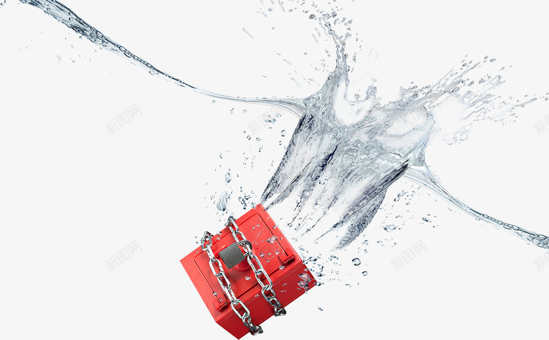 水中的保险箱png免抠素材_新图网 https://ixintu.com 保险箱 水滴 水珠 水花 水花纹 箱子