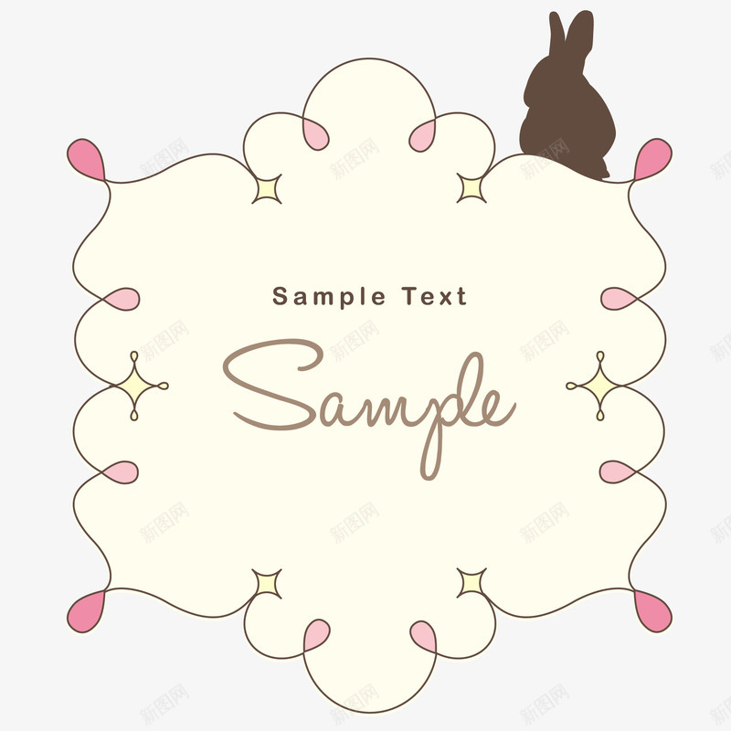 简约花朵线稿边框矢量图ai免抠素材_新图网 https://ixintu.com Text sample 兔子 卡通 可爱 线稿 花边 边框 矢量图
