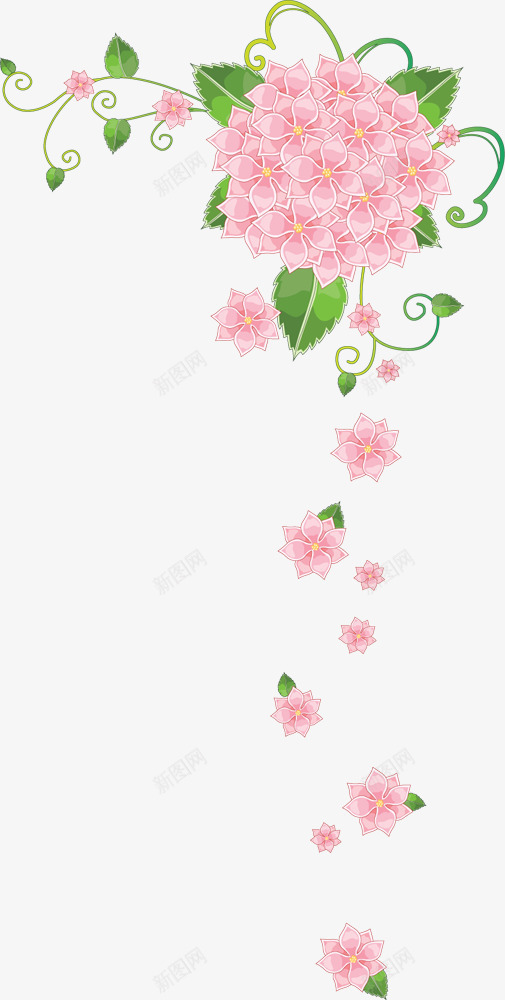 水彩花朵粉红色小花绿叶png免抠素材_新图网 https://ixintu.com 小花 水彩 粉红色 绿叶 花朵