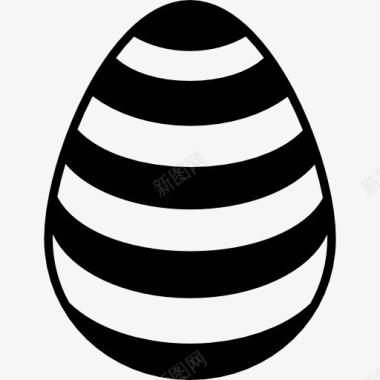 复活节彩蛋上有黑色和白色的直条纹图标图标