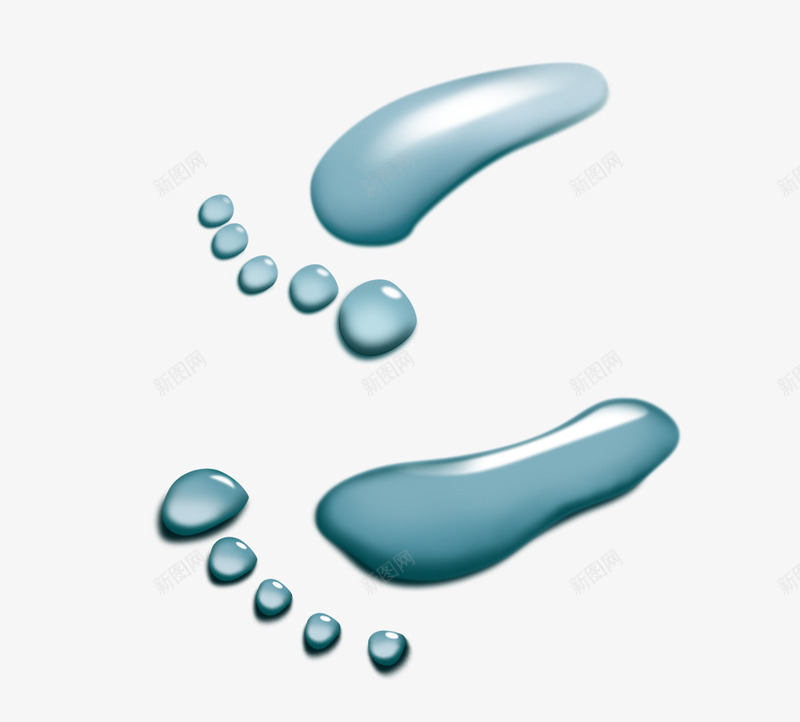 卡通脚印合成水滴png免抠素材_新图网 https://ixintu.com 卡通 合成 水滴 脚印