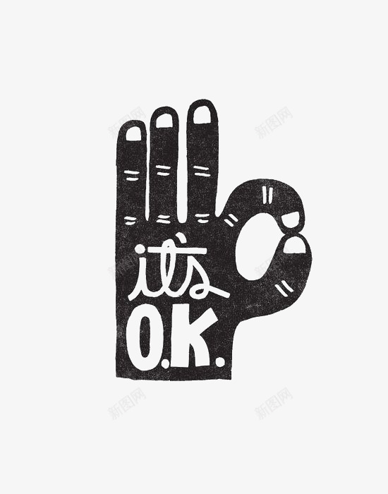 OK手势png免抠素材_新图网 https://ixintu.com OK 创意 卡通 手势 黑色