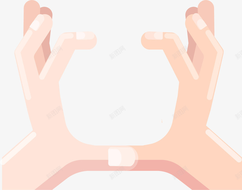 手绘人的手矢量图ai免抠素材_新图网 https://ixintu.com 左右手 扁平 手势 手指 指甲 接触 矢量图 肤色 触碰