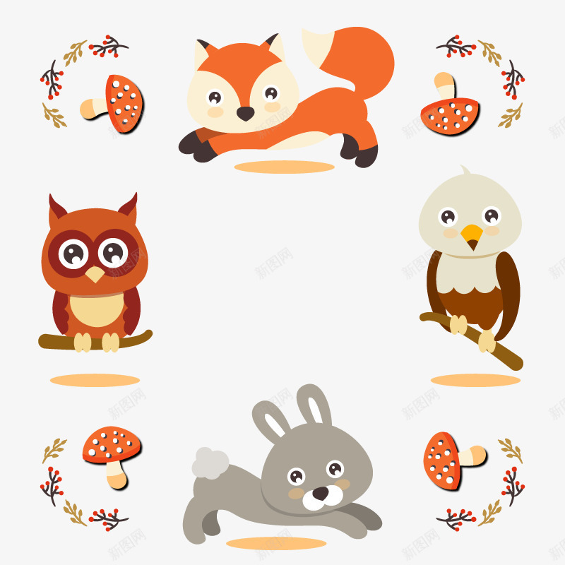 猫头鹰矢量图ai免抠素材_新图网 https://ixintu.com 免扣png 免扣png素材 免费png 免费png素材 兔子 动物 狐狸 秋天 矢量图