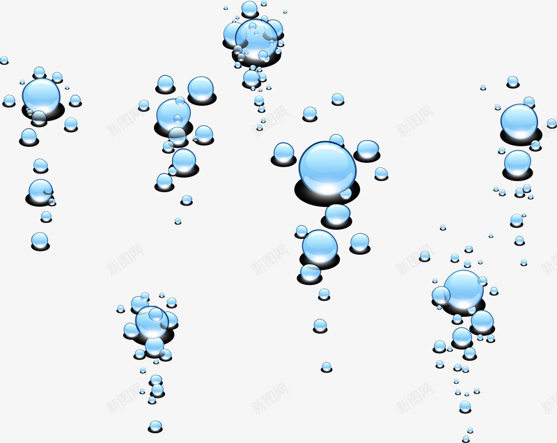蓝色清新水珠漂浮png免抠素材_新图网 https://ixintu.com 免抠PNG 水珠 清新 漂浮素材 蓝色