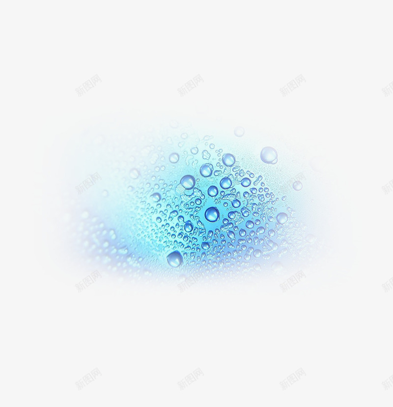 蓝色背景水珠化妆品png免抠素材_新图网 https://ixintu.com 促销 化妆品 水珠 背景 蓝色
