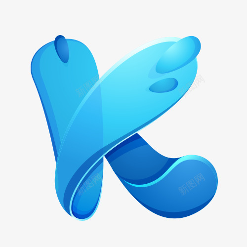Kpng免抠素材_新图网 https://ixintu.com 光泽 字母 水滴 水滴字体 蓝色