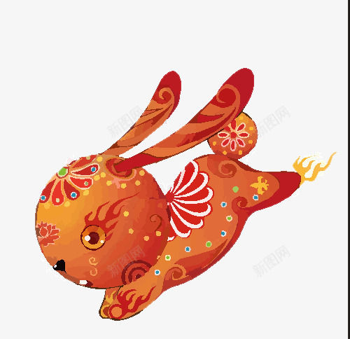 手绘红色兔子png免抠素材_新图网 https://ixintu.com 兔子 家畜 小兔子 手绘 月兔