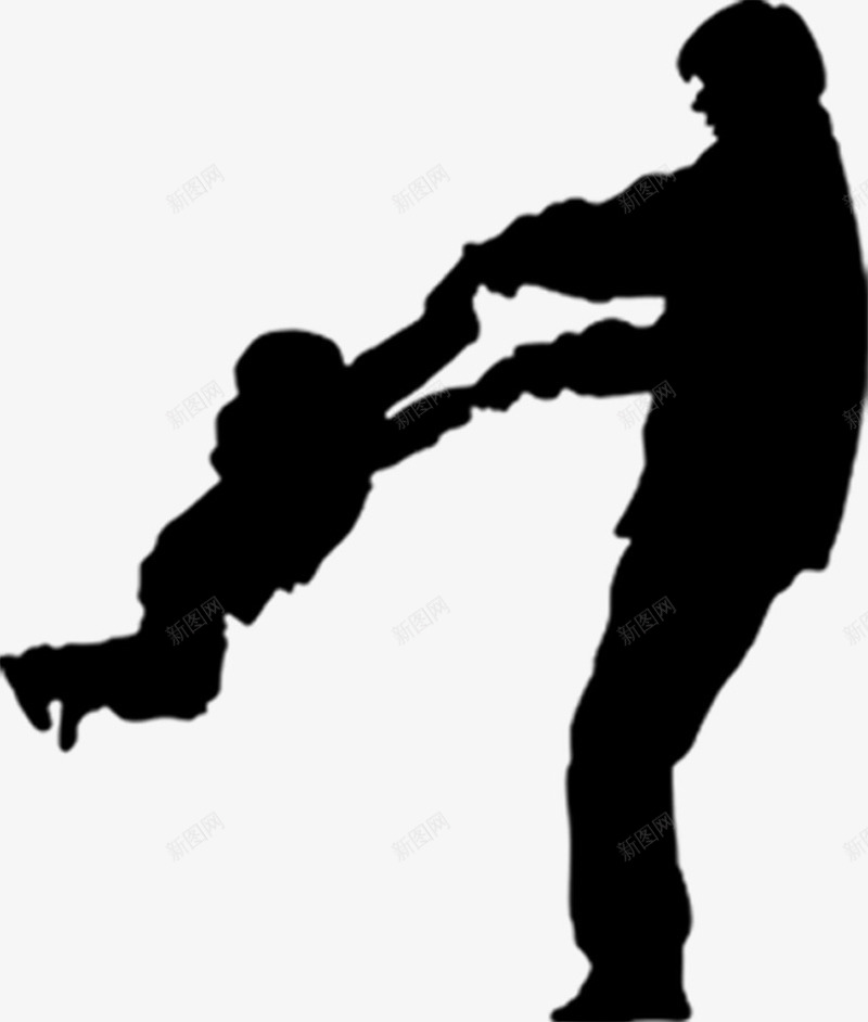 父亲节父子剪影特效png免抠素材_新图网 https://ixintu.com 剪影 父亲节 父子 特效