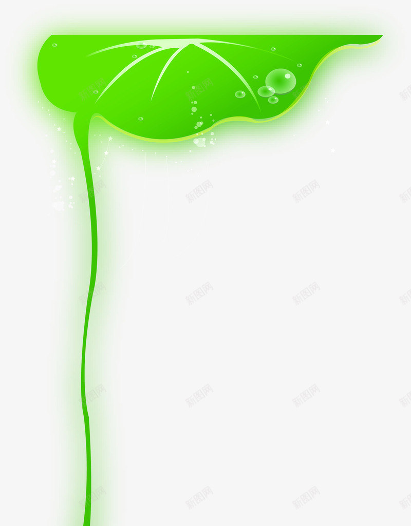春天手绘荷叶水滴png免抠素材_新图网 https://ixintu.com 春天 水滴 荷叶