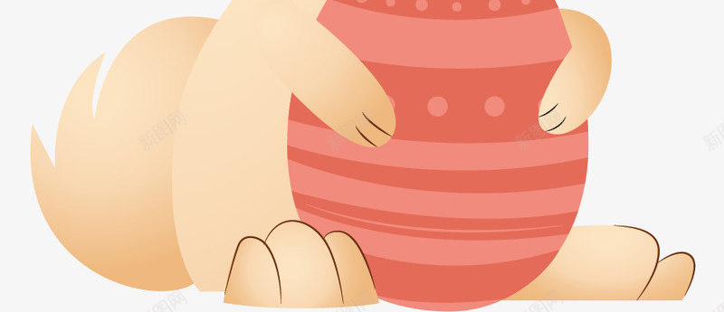 吃东西的小兔子矢量图ai免抠素材_新图网 https://ixintu.com 动物 卡通手绘 可爱 吃饭 呆萌 红色 矢量图
