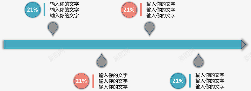 创意时间轴水滴占比图png免抠素材_新图网 https://ixintu.com 分类标签 扁平化 数据图表