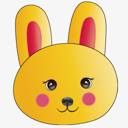卡通黄色兔子头像图标图标